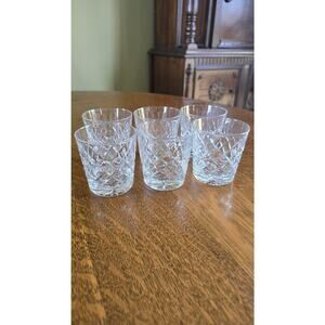 Vintage Thomas Webb England Crystal Old Fashioned Whiskey Tumblers Set 6 Cut